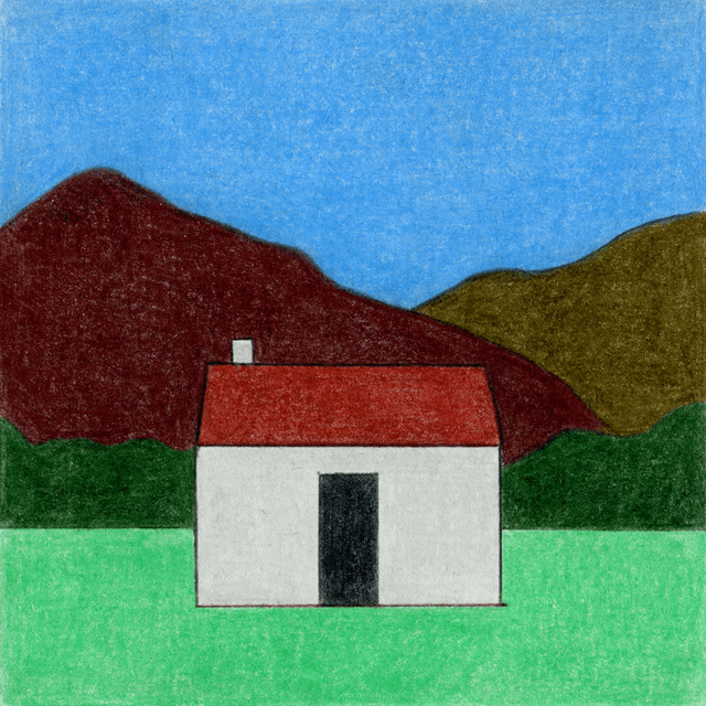 Petite image "La maison", dessin original format A5