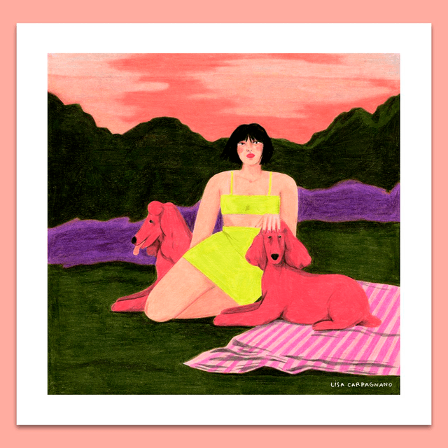 Caniches (impression Fine Art Giclée 20x20cm)
