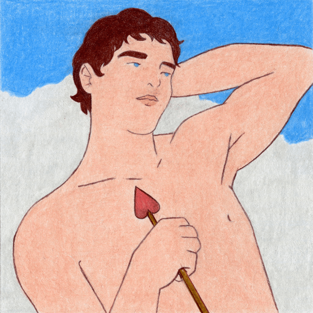 Petite image "Cupidon", dessin original format A5