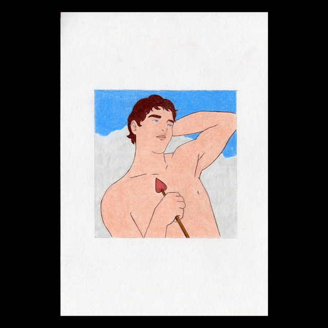 Petite image "Cupidon", dessin original format A5
