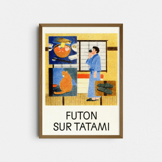 Futon sur tatami (risographie format A5)